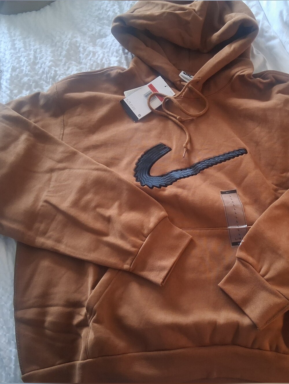 Nike SB Brown/Tan Pullover Hoodie with Black WRECKING BAR Swoosh - Picture 1 of 3